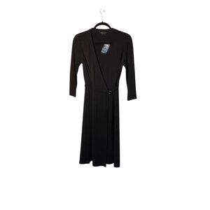 BCBG women’s black midi length wrap dress size small